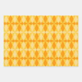 LILA ORANGE GREEN MARDI GRAS PATTERS GESCHENKPAPIER SET