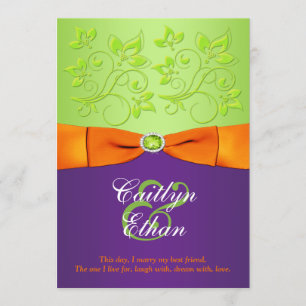 LILA Orange Green Wedding Einladung