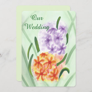 Lila Orange Hyacinth Blume Hochzeiten Einladungen