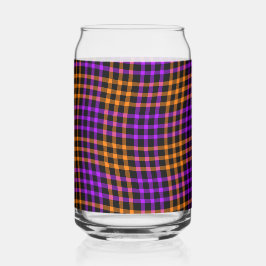 Lila Orange Karo Gingham Nahtloses Muster Dosenglas