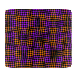 Lila Orange Karo Gingham Nahtloses Muster Schneidebrett