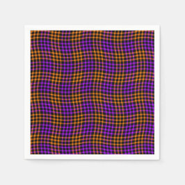 Lila Orange Karo Gingham Nahtloses Muster Serviette