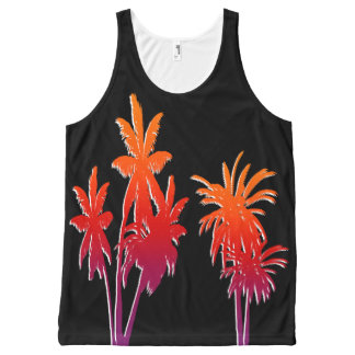 Lila orange komplett bedrucktes tanktop