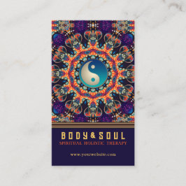 Lila Orange Mandala Eastern YinYang New Age Visitenkarte
