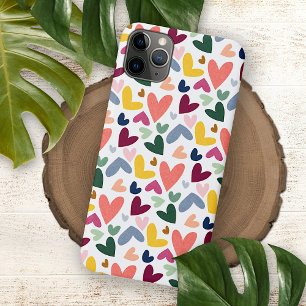 Lila Orange Mint Green Pink Blue Hearts Muster Case-Mate iPhone Hülle