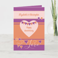 Lila Orange mit Herz und buntem Jubiläum
