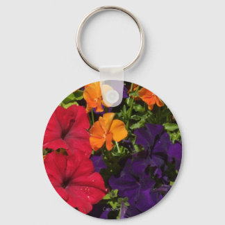 Lila Orange Petunias Schlüsselanhänger