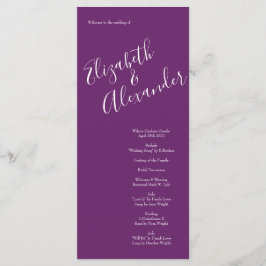 Lila Orange Rose Hochzeit Frühjahr Menükarte