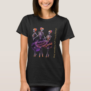 Lila Orange Skelett-Ballerina jagt Echo T-Shirt