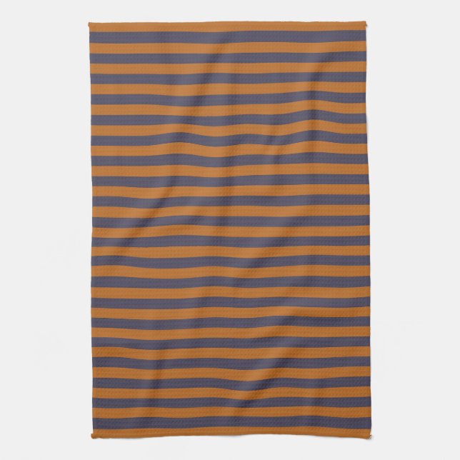 Lila Orange Streifen Muster Geschirrtuch (Vertikal)