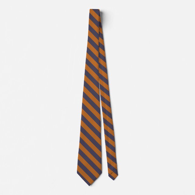 Lila Orange Streifenmuster Krawatte (Vorderseite)