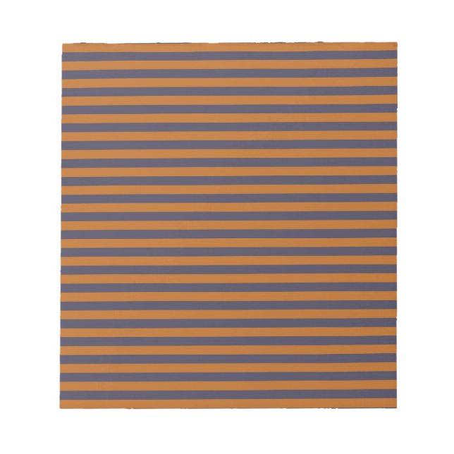 Lila Orange Streifenmuster Notizblock (Vorderseite)