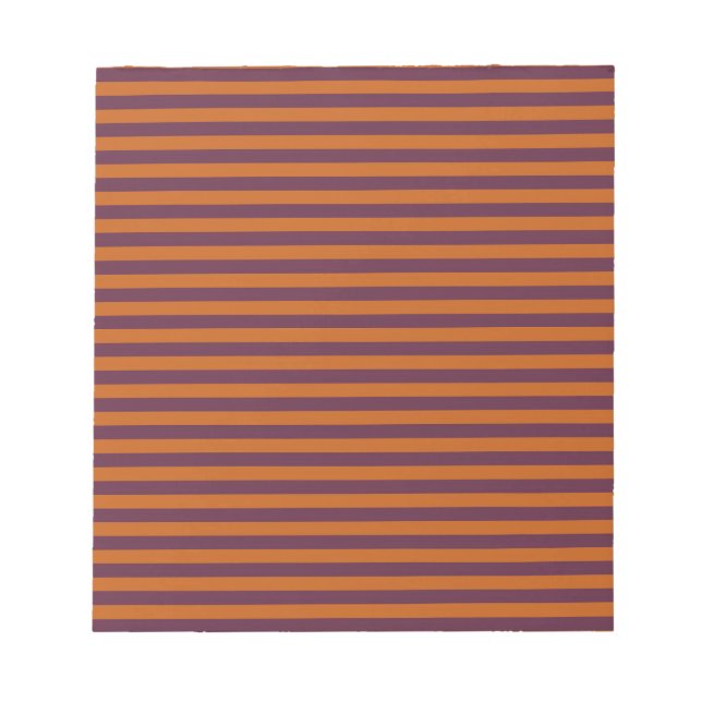 Lila Orange Streifenmuster Notizblock (Vorderseite)