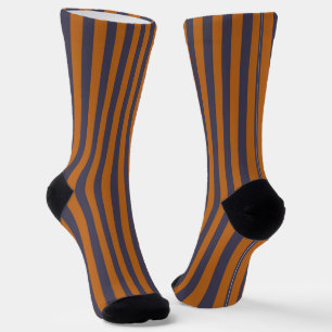Lila Orange Streifenmuster Socken
