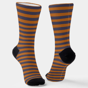 Lila Orange Streifenmuster Socken