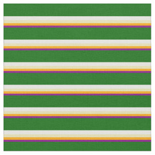 Lila, orange, tan, weiß und dunkelgrüne Linien Stoff