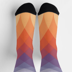 Lila, orange und blaue farbenfrohe Pastellbögen Socken