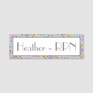Lila Orange und Grau Personalisiert Namensschild