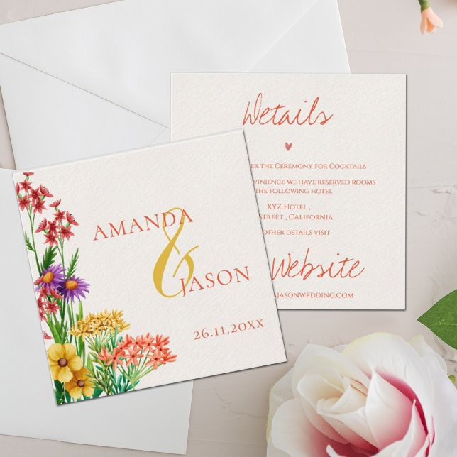 Lila Orange Wildblume Blumenzwiebeldetails Begleitkarte (Von Creator hochgeladen)