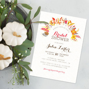 Lila-orange-wilde-Blumen-Brautparty Einladung