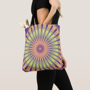 Lila Orange Yellow Psychedelic Mandala