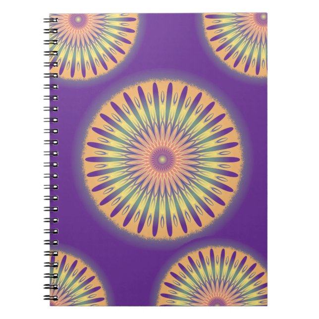 Lila Orange Yellow Psychedelic Mandala Notizblock (Vorderseite)