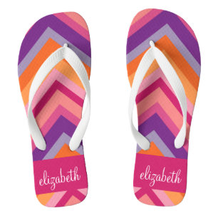 Lila orange Zickzack Muster in Pink Flip Flops