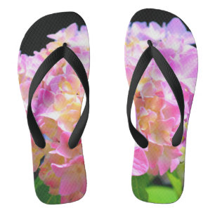 Lila-orangefarbene Hydrangeas Flip Flops