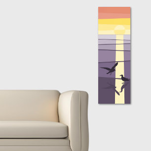 Lila Orangefarbene Seevögel am Lago Maggiore Kunst Poster