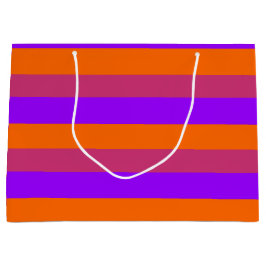 Lila, orangefarbene und rosa Streifen Große Geschenktüte