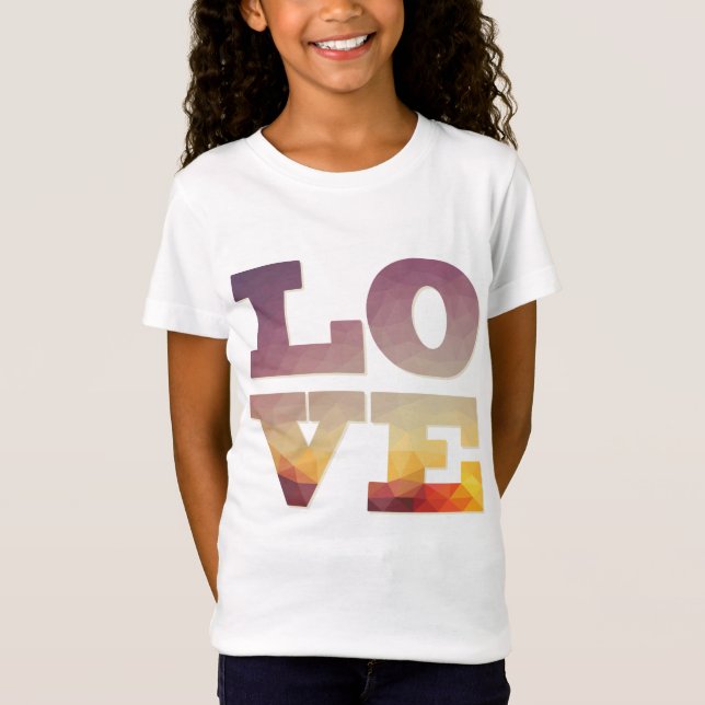 Lila orangefarbener Liebe T-Shirt (Vorderseite)