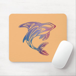 Lila Orca Whale Tattoo Mousepad