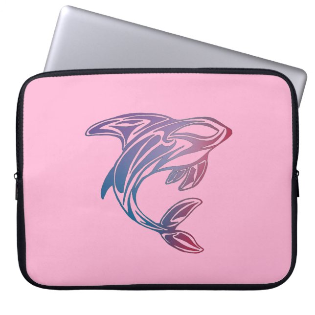 Lila Orca Whale Tattoo Pink Laptopschutzhülle (Vorderseite)