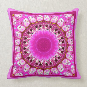 Lila Orchid Abstrakt Mandala No 5 Throw Kissen