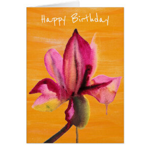 Lila Orchid Aquarellorange Pop Geburtstag