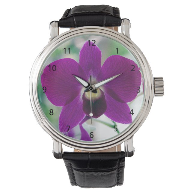 Lila Orchid Armbanduhr (Vorderseite)
