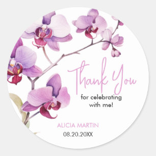 Lila Orchid-Blume Blossom 30. Geburtstag Runder Aufkleber