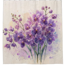 Lila Orchid-Blume Duschvorhang