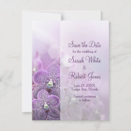 Lila Orchid-Blume Hochzeit speichern Sie das Datum Save The Date