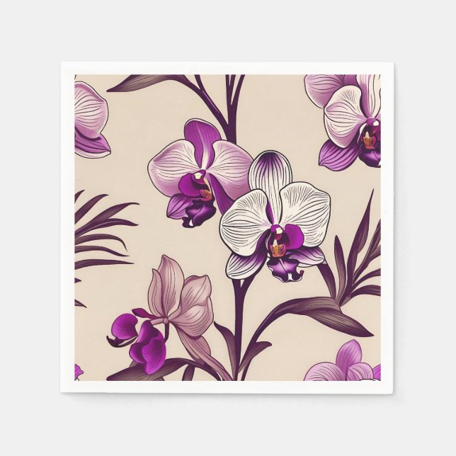 Lila Orchid-Blume Serviette (Vorderseite)