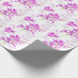 Lila orchid botanische Blume Aquarellhochzeit Geschenkpapier<br><div class="desc">Lila orchid Aquarell bemalt Hochzeitspaare personalisierter Name. Teil der lila Orchideen Blume Hochzeitskollektion. Ideal für eine Hochzeit,  um ein besonderes Geschenk zu verpacken. Einzigartige lila Orchideen-Blume von Sarah Trett für www.mylittleedenweddings.com</div>