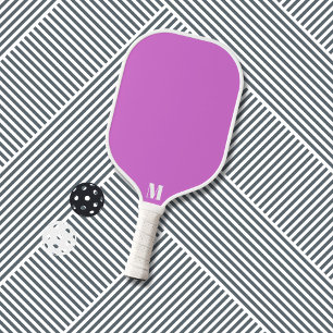 Lila Orchid-Funk und White Modern Monogram Pickleball Schläger