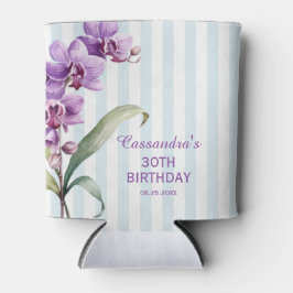 Lila orchid grüne Streifen Floral 30. Geburtstag Dosenkühler