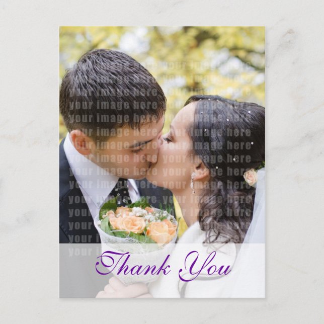 Lila Orchid-Hochzeit Vielen Dank Postkarte (Vorderseite)