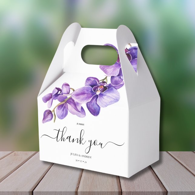 Lila Orchid in der Gastgeschenk Hochzeit mit weiße Geschenkschachtel (Von Creator hochgeladen)
