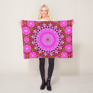 Lila Orchid Mandala No. 4 Fleece Blanket