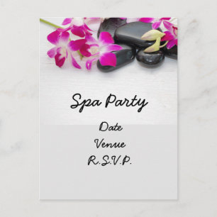 Lila Orchid mit Hot-Stone-Wellness-Center-Party Ei Postkarte