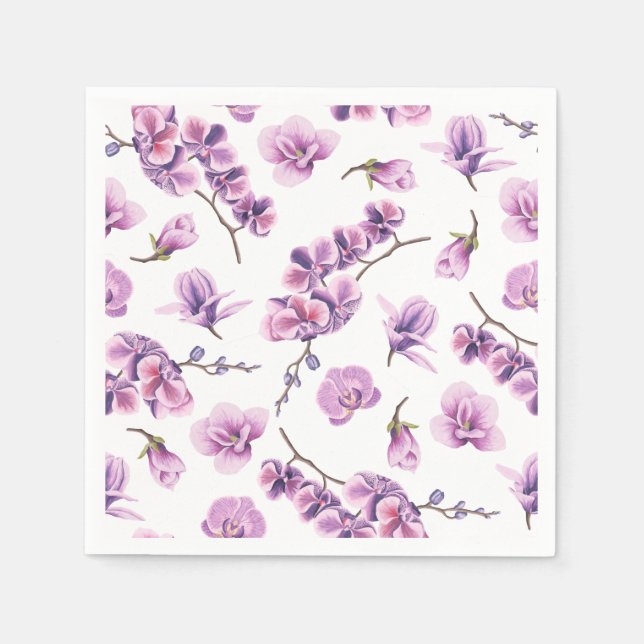 Lila Orchid Napkins Serviette (Vorderseite)