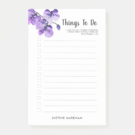 Lila Orchid-Schrift, die Personalisiert zu führen Post-it Klebezettel