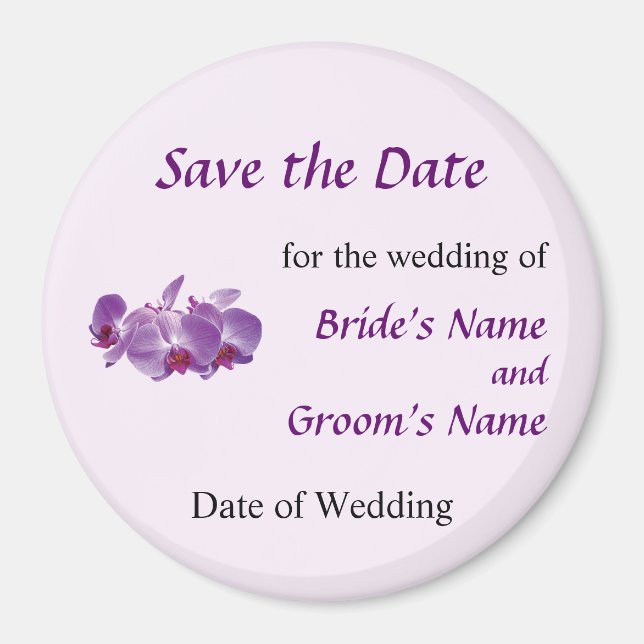 Lila Orchid Trio Save the Date Magnet (Vorne)